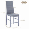 2x Grey Faux Leather Padded Seat Dining Chairs Footrest Bar Dining Room Kitchen