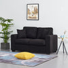 Panana 3 2 Seater Grey Black Linen Fabric Suite Sofa Couch, Free Throw Pillows