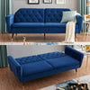 3 Seater Sofa Bed Blue Velvet Button Back - Victoria