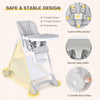 Baby High Chair Foldable Dining Chair Portable Adjustable Feeding Chair-Grey