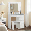 Dressing Table with LED Lighted Mirror 5 Dressers Desk Table And Stool