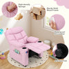 Kids Pink Youth Recliner Chair Toddler Upholstered Lounge Recliner