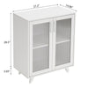 Sideboard Kitchen Buffet Cupboard Console Table with Glass Doors Cabinet 2 Shelf