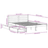 Bed Frame with Drawers Wax Brown 120x200 Solid Wood Pine M8C9