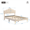 Fabric Upholstered Platform Bed 5 ft King Bed Frame with Headboard in Velvet
