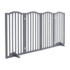 Arch 4 Panels Fold Pet Gate Freestanding Wooden Dog Fence Safety Barrier Divider