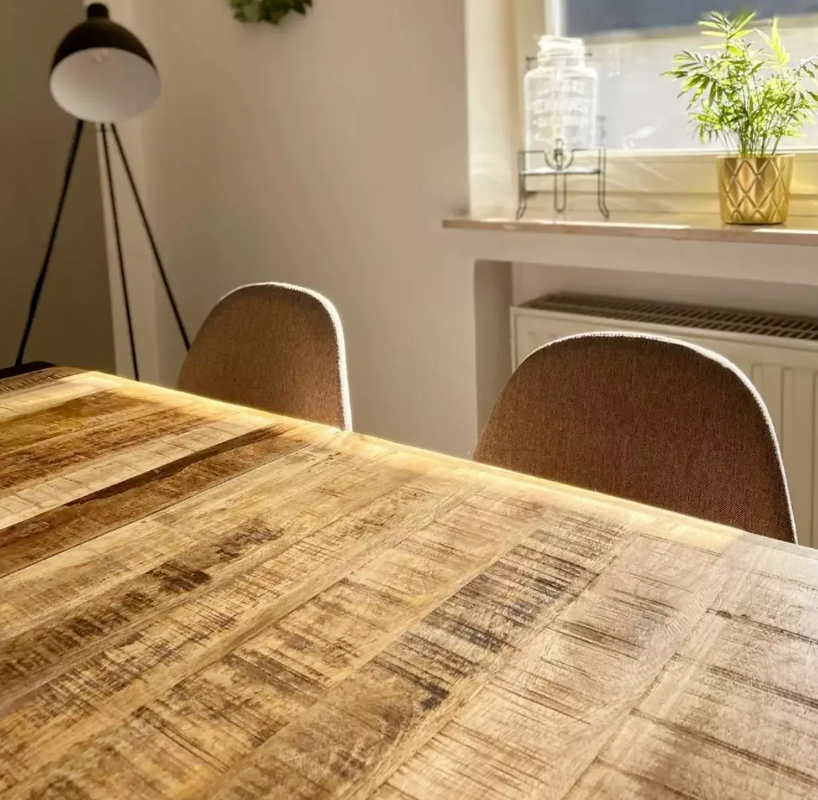 Industrial Dining Table Large Vintage Solid Wood Metal Rustic Kitchen ...