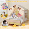 Kids Play Tent 3-4 Kids Large Play Tent House w/2 Opening Doors-Beige