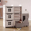 Kids Storage Cabinet Drawer Children Bookcase Toy Train Shelving for Playroom UK