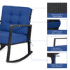 Outdoor Wicker Rocking Chair Heavy-Duty Steel Frame Patio Rattan Rocker Chair