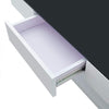 High Gloss Coffee Table for Living Room White Tempered Glass Top Coffee Table