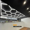 15pc Hexagon LED Lighting Grid & Blue Border Detail Garage Barber Shop Lights