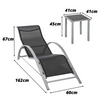 3pc Garden Furniture Table Set Sun Lounger Seats Zero Gravity Reclining