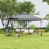 3 x 3(m) Pop Up Gazebo, Instant Shelter with Extend Dual Awning, Grey