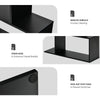 6 Tiers S-Shaped Display Bookshelf Wooden Free Standing Storage Shelf Black