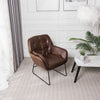 Vintage Faux Leather Distressed Armchair Lounge Sofa Seat Tufted Chair High Back