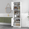 Costway Kitchen Pantry Cabinet 190cm Tall Freestanding Cupboard w/Doors White