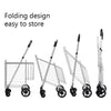 Portable Shopping Cart Folding Grocery Cart Heavy-Duty Utility Cart w/ Wheels