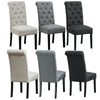 2/4/6x Fabric Button Tufted Dining Chairs Upholstered Kitchen Dining Room Grey