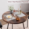 Modern Round Dining Table Set Small Table and Chairs for 2 with Steel Legs