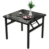 Square Foldable Dining Table Compact Kitchen Dining Room Wooden Table Metal Legs