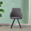 Set of 2 Faux Leather/Suede Dining Chairs Metal Legs Reception Restaurant Chair