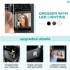 Wall/Door Mounted Jewelry Armoire Organizer Full-length Mirror Storage Cabinet