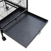 Mobile Metal Bird Cage Open Play Top Parrot Cage Budgie Cage with Perch Feeders