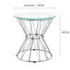 Round Glass Top End Table Living Bedroom Bed Side Sofa Coffee Table Metal Chrome
