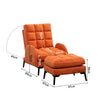 Velvet Sleeper Armchair Chair Lazy Sofa Recliner w/Footstool Adjustable Backrest