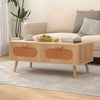 Living Room Rectangular Accent Table with Solid Wood Legs