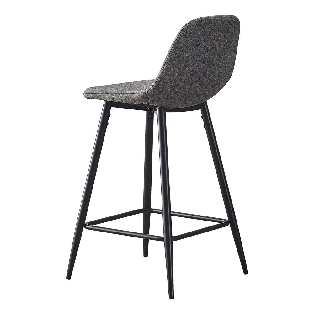 2X Bar Stools Fabric/Faux Leather Pub Chairs Breakfast Kitchen Metal Leg Modern