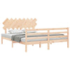 ARKEM Bed Frame with Headboard 160x200 Solid Wood,Solid Wood Bed Bed A7D6