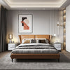 LED Wireless Charging Bedside Table 2 Drawer Nightstand White Metal Legs Modern