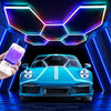 5X RGB LED Hexagon Garage Car Workshop Light DIY For Workshop Gym Office w/APP