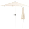 2.7M Round Garden Parasol Sun Shade Patio Hanging Umbrella with Crank Tilt Base