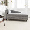 Left Armrest Chenille Chaise Lounge Indoor Lounge Sofa w/Hidden Storage &Pillow