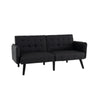 164 CM Convertible Futon Sofa Bed Couch Loveseat W/Backrests Black