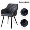 Set of 2 Armchairs Dining Chairs with Arms Velvet PU Faux Leather Chairs Kitchen