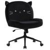Ergonomic Armless Desk Chair with Wheels, Height Adjustable Fabric Padded Seat