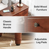 Wood End Table, Fully Assembled Narrow Side Table with Drawers Nightstand Brown