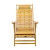 Folding Bamboo Sun Lounge Patio Pool Lounger Garden Deck Chair Sunbed Recliner