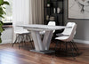 Grey White Dining Kitchen Table Extending 120 160cm V Leg Concrete 6 8 Masy