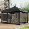 4x3.25m Metal Garden Gazebo Steel Frame Pergola Outdoor Sun Shade Shelter Canopy