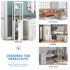 3-Tier Bathroom Storage Cabinet Free-Standing Floor Cabinet Adjustable Panel