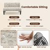 Modern Wooden Sofa Chair Armless Loveseat Sofa Fabric Two-Seater Couch Beige