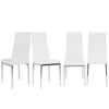 Dining Room Glass Top Table & 2/4/6 Faux Leather Chair Set High Back Padded Seat