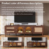TV Stand TV Entertainment Unit Rattan Storage Sideboard Cabinet with LED Lights