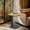 Pedestal Small Side Table Sofa Drinking Table Saddle Leather Tray Top End Table