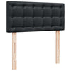 Box Spring Bed with Black 90x190 Faux Leather N8G5